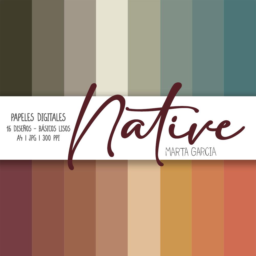 Papeles Digitales NATIVE | 16 Colores Lisos | A4